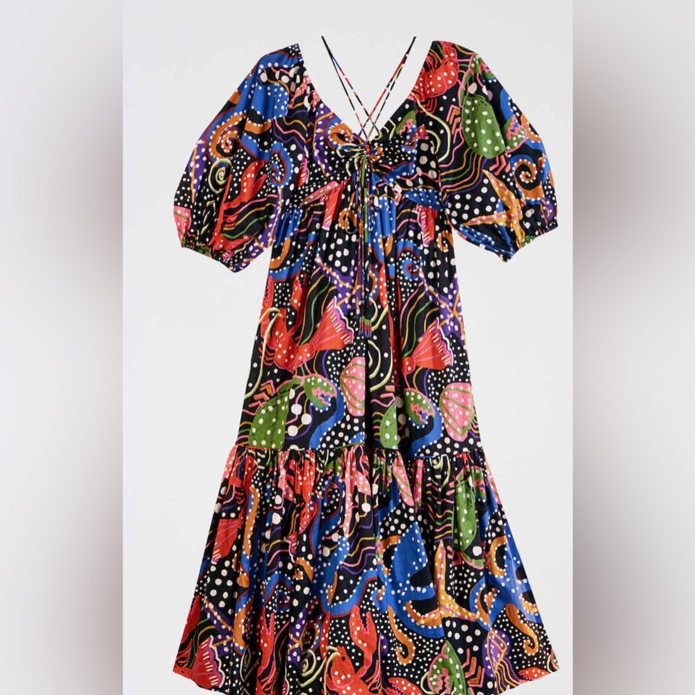 Farm Rio “Under The Sea Midi Dress”